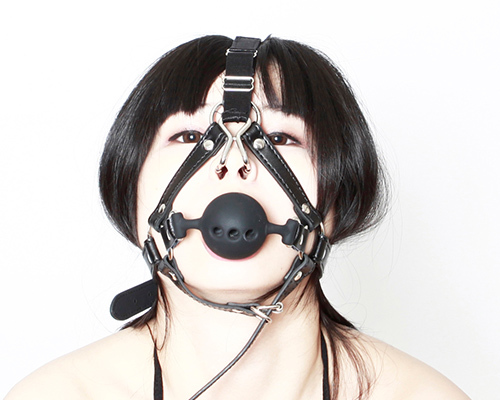 SMVIP 鼻フックボールギャグハーネス　黒 商品説明画像2