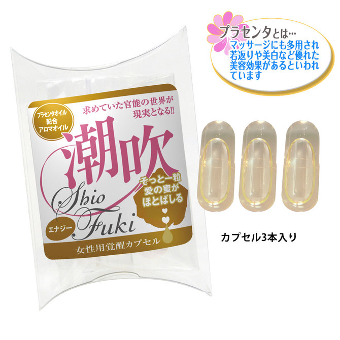 【タイムセール!】女性用覚醒カプセル 潮吹(エナジー) プラセンタオイル配合 ◇ 商品説明画像1