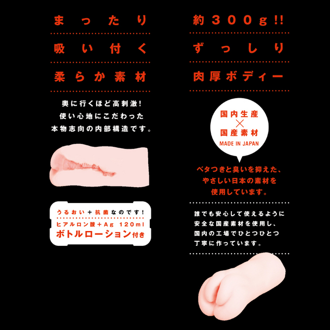 【販売終了・アダルトグッズ、大人のおもちゃアーカイブ】【エロいは正義！】 ペロ×2 オナホ 【ヒアルロン酸＋Ag配合120mlローションセット】 商品説明画像6