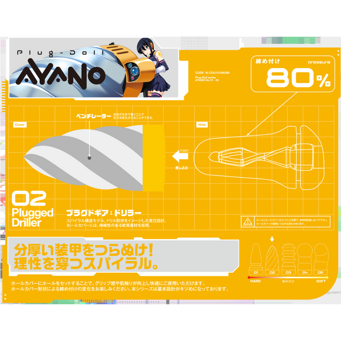 【販売終了・アダルトグッズ、大人のおもちゃアーカイブ】フィギュア+オナホールセットPlug-Doll AYANO[プラグドールアヤノ]プラグドドリラー 商品説明画像5