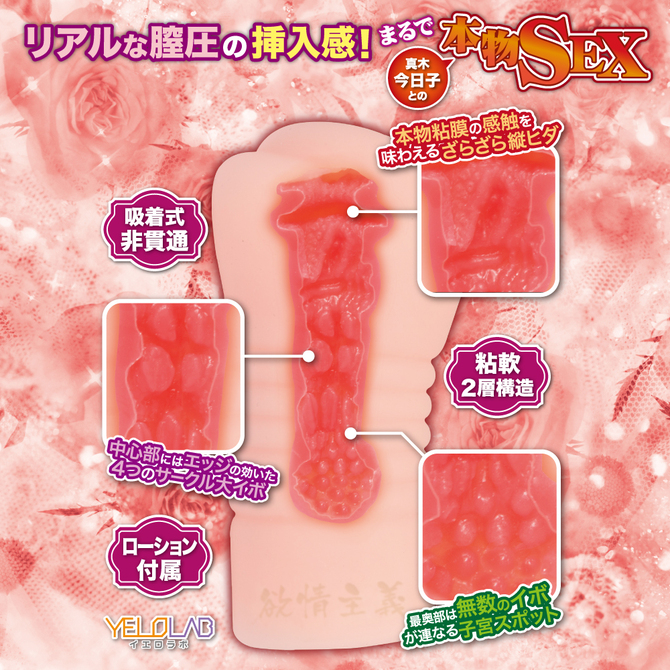 YELOLAB  欲情主義 FIT 真木今日子【リアルな膣圧の挿入感を再現した粘膜2層構造！非貫通 3Dホログラムカード付き】 商品説明画像2