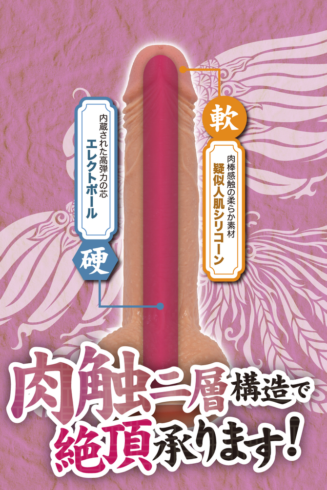 MARAMARA 絶頂仕事人 朱雀-SUZAKU-【18cmリアルに生の肉棒感触 エレクトポール内蔵 本物志向の高級ディルド】 商品説明画像3