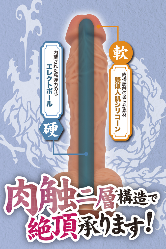 MARAMARA 絶頂仕事人 青龍-SEIRYU-【21cmリアルに生の肉棒感触 エレクトポール内蔵 本物志向の高級ディルド】 商品説明画像3