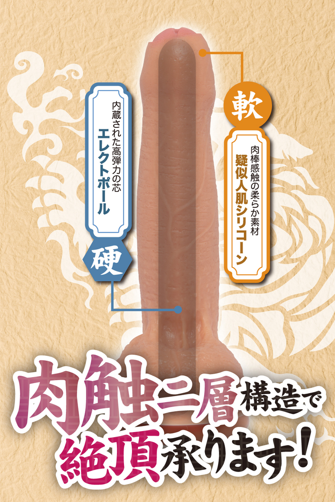 MARAMARA 絶頂仕事人 白虎-BYAKKO-【19cmリアルに生の肉棒感触 エレクトポール内蔵 本物志向の高級ディルド】 商品説明画像3