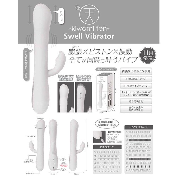 キワミテン 極天 - kiwami ten - スウェルバイブ Swell Vibrator [膨張×ピストン×振動]	GODS658 商品説明画像7