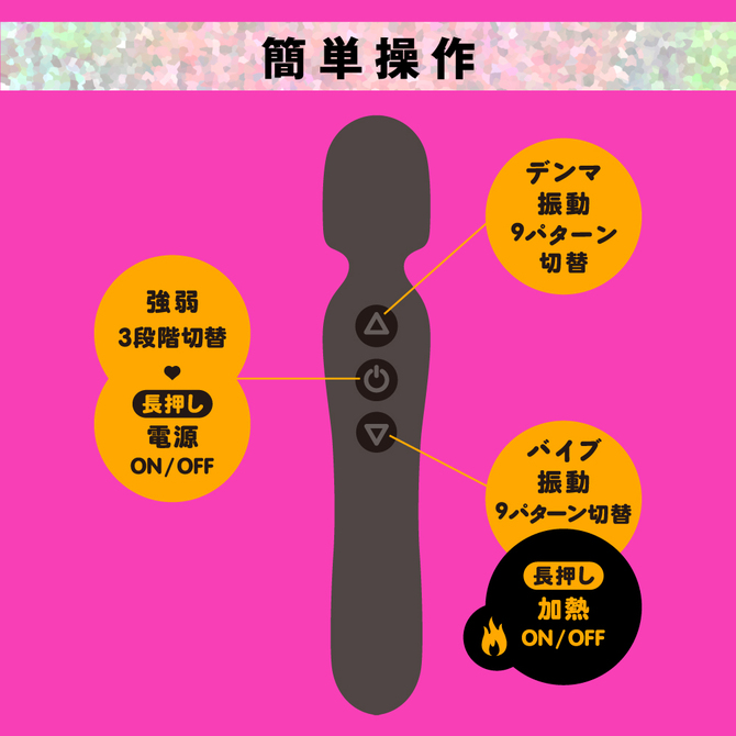 完全防水＿幸福温感＿DENMA　VIBE［デンマバイブ］　black     UPPP-224 商品説明画像5